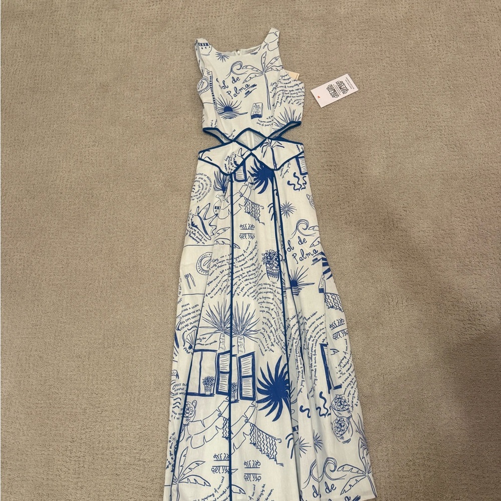 Blue and White Maxi Dress